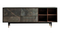 Kredens MDF czarny/brązowy/złoty 180 x 40 x 75 cm