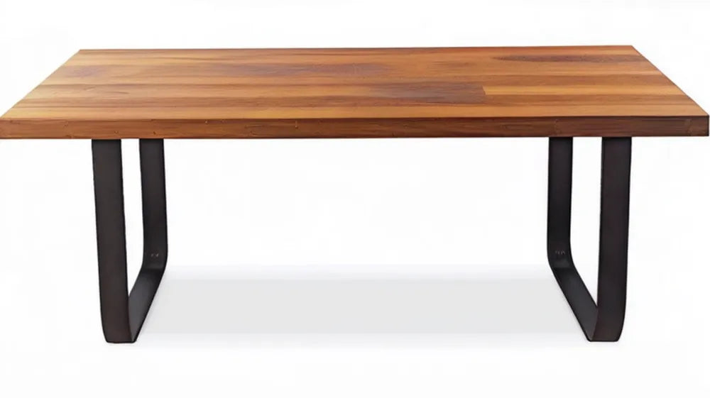 Prostokątny stół z litego drewna akacjowego 160 x 90 x 76 cm Brązowy/Czarny