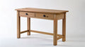 Drewniana konsola sosnowa naturalna 100 x 40 x 75 cm z 2 szufladami