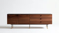 Kredens z fornirem orzechowym brązowy/czarny/złoty 180 x 45 x 75 cm